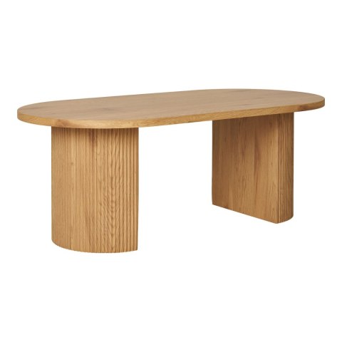 Stolik kawowy owalny Boavista drewniany skandynawski naturalny do salonu 120x60 cm Intesi ( Rozmiar: uniwersalny )