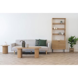 Stolik kawowy owalny Boavista drewniany skandynawski naturalny do salonu 120x60 cm Intesi ( Rozmiar: uniwersalny )