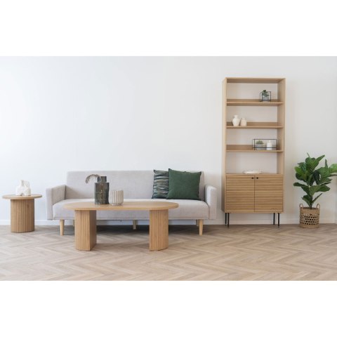 Stolik kawowy owalny Boavista drewniany skandynawski naturalny do salonu 120x60 cm Intesi ( Rozmiar: uniwersalny )