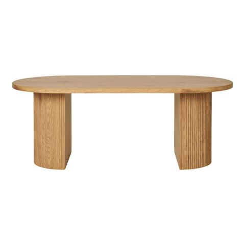 Stolik kawowy owalny Boavista drewniany skandynawski naturalny do salonu 120x60 cm Intesi ( Rozmiar: uniwersalny )