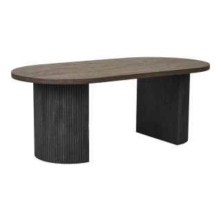 Stolik kawowy owalny drewniany Boavista Intesi skandynawski do salonu 120x60 cm brązowy ( Rozmiar: uniwersalny )