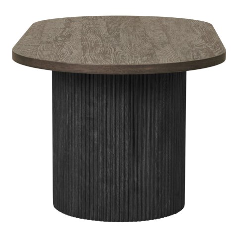 Stolik kawowy owalny drewniany Boavista Intesi skandynawski do salonu 120x60 cm brązowy ( Rozmiar: uniwersalny )