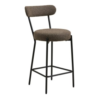 Hoker Badalona tapicerowany bouclé brązowy 65 cm do kuchni loft ( Rozmiar: uniwersalny )