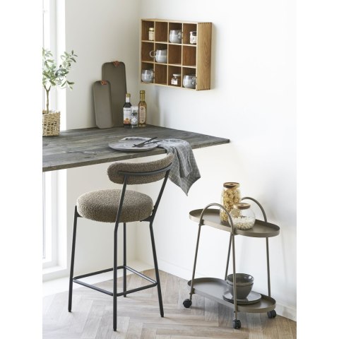 Hoker Badalona tapicerowany bouclé brązowy 65 cm do kuchni loft ( Rozmiar: uniwersalny )