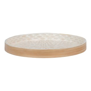 House Nordic taca dekoracyjna okrągła bambusowa beżowa 40 cm do serwowania ( Rozmiar: uniwersalny )