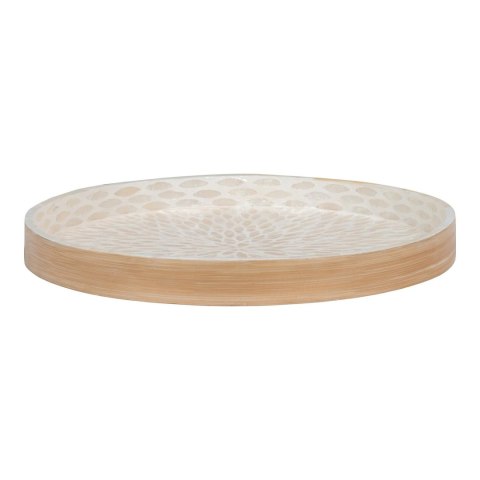 House Nordic taca dekoracyjna okrągła bambusowa beżowa 40 cm do serwowania ( Rozmiar: uniwersalny )
