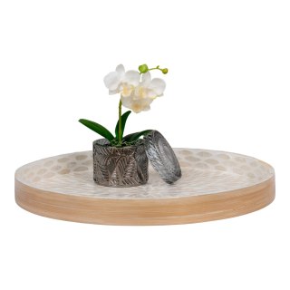 House Nordic taca dekoracyjna okrągła bambusowa beżowa 40 cm do serwowania ( Rozmiar: uniwersalny )