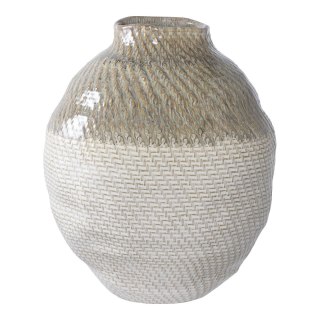 House Nordic wazon ceramiczny biało-zielony 30,5 cm dekoracyjny do salonu ( Rozmiar: uniwersalny )