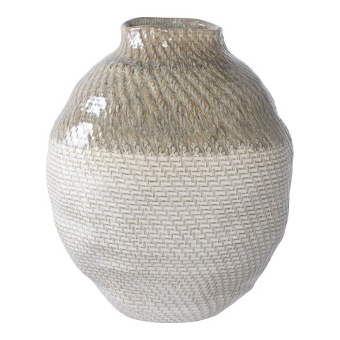 House Nordic wazon ceramiczny biało-zielony 30,5 cm dekoracyjny do salonu ( Rozmiar: uniwersalny )