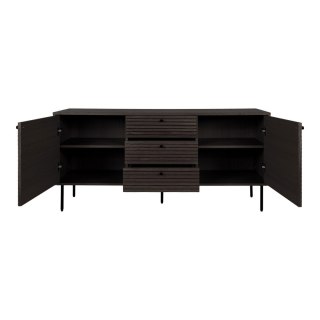 Komoda Kyoto fornir dębowy dymiony ryflowana 150 cm do salonu ( Rozmiar: uniwersalny )