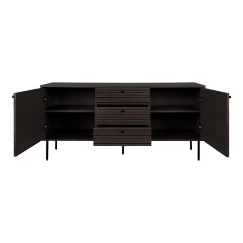 Komoda Kyoto fornir dębowy dymiony ryflowana 150 cm do salonu ( Rozmiar: uniwersalny )