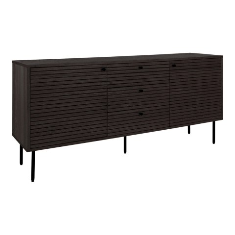 Komoda Kyoto fornir dębowy dymiony ryflowana 150 cm do salonu ( Rozmiar: uniwersalny )