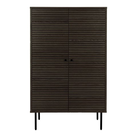 Komoda Kyoto wysoka skandynawska ryflowana dębowa do salonu 80 cm ( Rozmiar: uniwersalny )