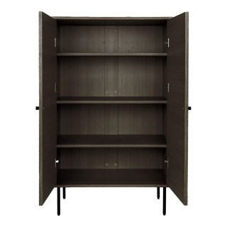 Komoda Kyoto wysoka skandynawska ryflowana dębowa do salonu 80 cm ( Rozmiar: uniwersalny )