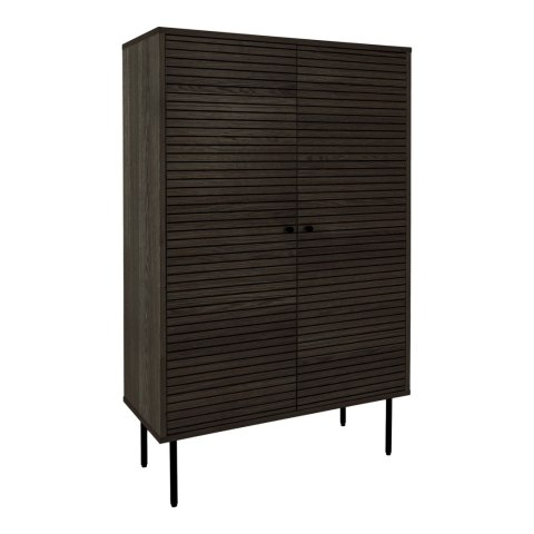 Komoda Kyoto wysoka skandynawska ryflowana dębowa do salonu 80 cm ( Rozmiar: uniwersalny )