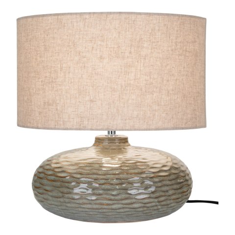 Lampka nocna Oldham ceramiczna zielona z abażurem do sypialni ( Rozmiar: uniwersalny )