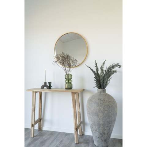 Lustro okrągłe 60 cm Madrid w złotej ramie do salonu i sypialni House Nordic ( Rozmiar: uniwersalny )