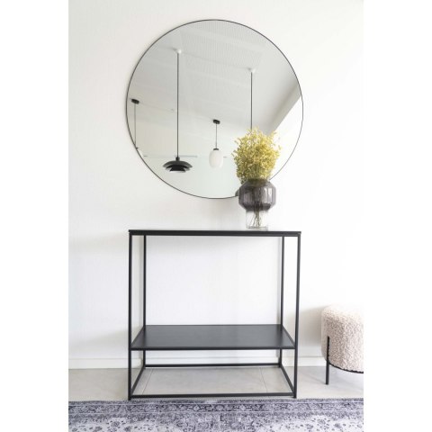 Lustro okrągłe Jersey 100 cm w czarnej ramie na ścianę do salonu lub sypialni ( Rozmiar: uniwersalny )
