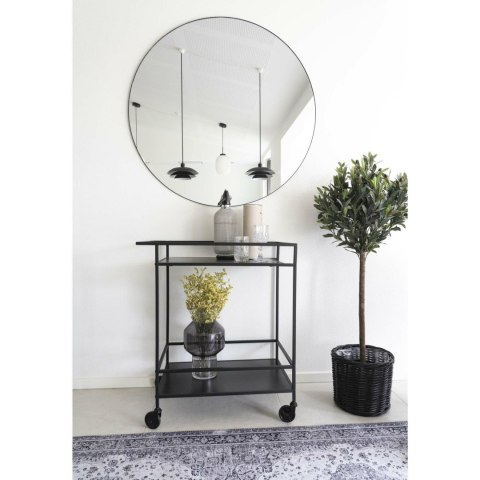 Lustro okrągłe Jersey 80 cm czarne do salonu w czarnej metalowej ramie House Nordic ( Rozmiar: uniwersalny )