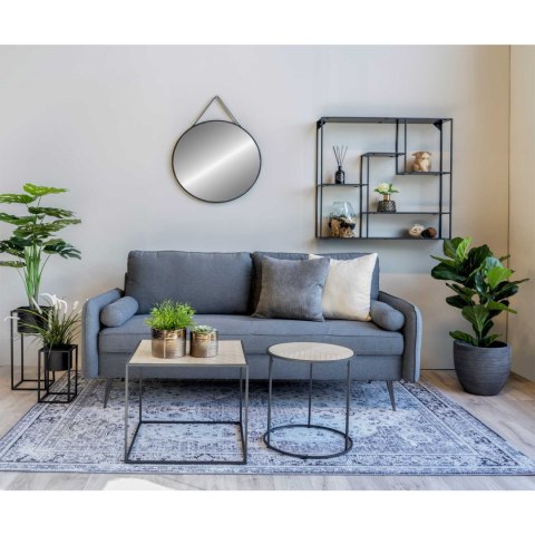 Lustro okrągłe Trapani 60 cm w czarnej ramie do przedpokoju i salonu House Nordic ( Rozmiar: uniwersalny )