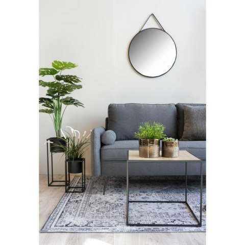 Lustro okrągłe Trapani 60 cm w czarnej ramie do przedpokoju i salonu House Nordic ( Rozmiar: uniwersalny )