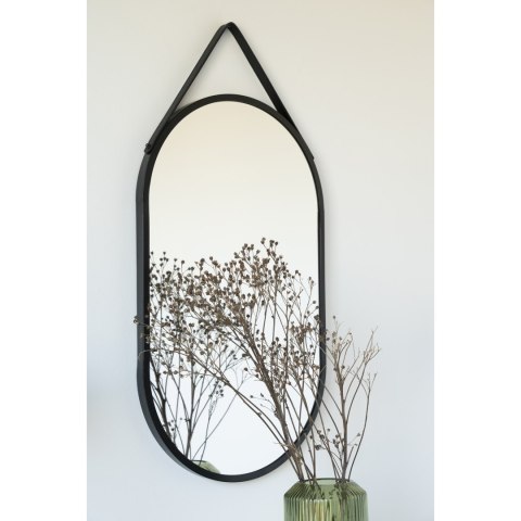 Lustro owalne Trapani 35x60 cm do sypialni w czarnej metalowej ramie House Nordic ( Rozmiar: uniwersalny )