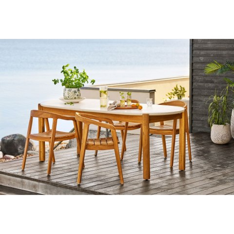 Stół Terracina nowoczesny do jadalni owalny biały 210x95 cm ( Rozmiar: uniwersalny )