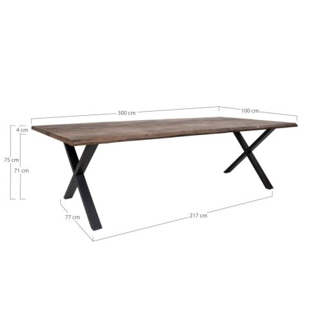 Stół Toulon dąb dymiony 100x300 nowoczesny loft do jadalni ( Rozmiar: uniwersalny )