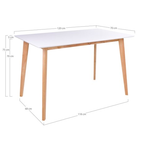 Stół Vojens biały do jadalni 70x120 cm nowoczesny skandynawski ( Rozmiar: uniwersalny )