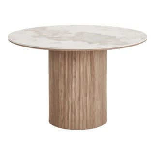 Stół okrągły Athens 120 cm biały ceramiczny do jadalni skandynawski ( Rozmiar: uniwersalny )