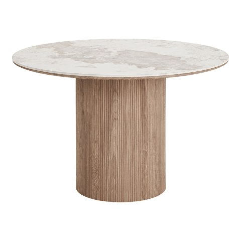 Stół okrągły Athens 120 cm biały ceramiczny do jadalni skandynawski ( Rozmiar: uniwersalny )