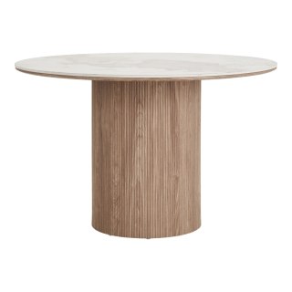 Stół okrągły Athens 120 cm biały ceramiczny do jadalni skandynawski ( Rozmiar: uniwersalny )