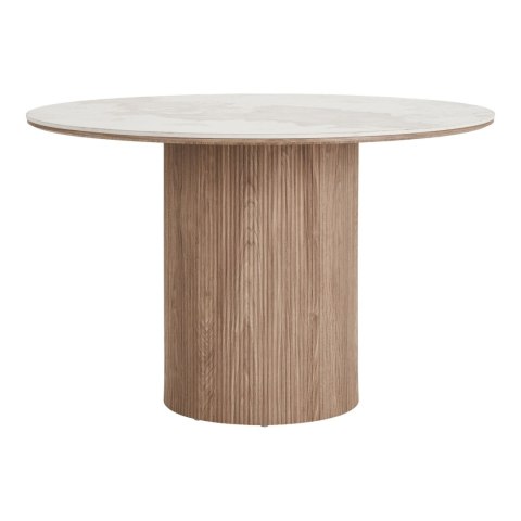 Stół okrągły Athens 120 cm biały ceramiczny do jadalni skandynawski ( Rozmiar: uniwersalny )