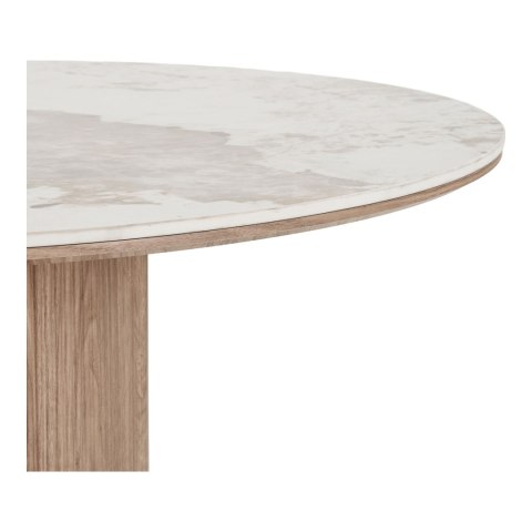 Stół okrągły Athens 120 cm biały ceramiczny do jadalni skandynawski ( Rozmiar: uniwersalny )