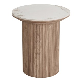 Stolik kawowy Athens okrągły biały z ceramicznym blatem 45 cm ( Rozmiar: uniwersalny )