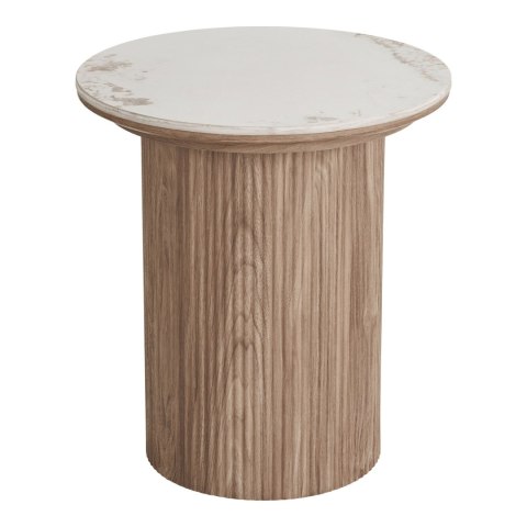 Stolik kawowy Athens okrągły biały z ceramicznym blatem 45 cm ( Rozmiar: uniwersalny )