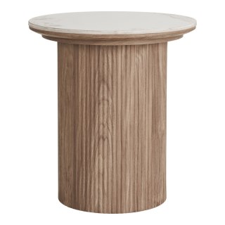 Stolik kawowy Athens okrągły biały z ceramicznym blatem 45 cm ( Rozmiar: uniwersalny )