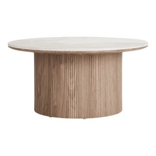 Stolik kawowy Athens okrągły ceramiczny biały 80 cm nowoczesny do salonu ( Rozmiar: uniwersalny )