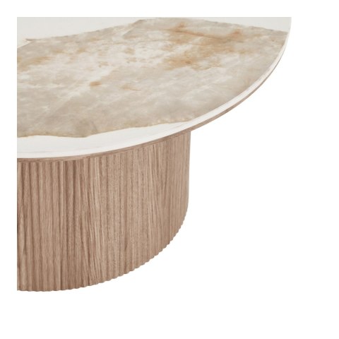 Stolik kawowy Athens okrągły ceramiczny biały 80 cm nowoczesny do salonu ( Rozmiar: uniwersalny )