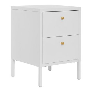 Szafka nocna Dalby biała metalowa loftowa z 2 szufladami 40 cm ( Rozmiar: uniwersalny )