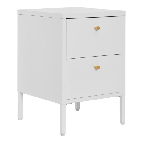 Szafka nocna Dalby biała metalowa loftowa z 2 szufladami 40 cm ( Rozmiar: uniwersalny )