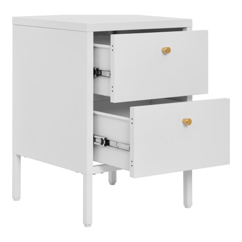 Szafka nocna Dalby biała metalowa loftowa z 2 szufladami 40 cm ( Rozmiar: uniwersalny )