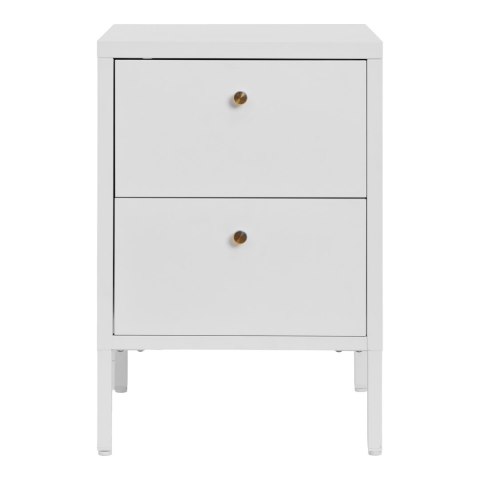 Szafka nocna Dalby biała metalowa loftowa z 2 szufladami 40 cm ( Rozmiar: uniwersalny )