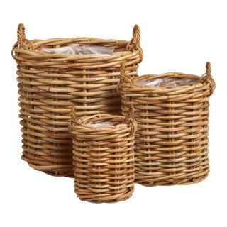 Burton House Nordic zestaw 3 koszy dekoracyjnych rattan naturalny do salonu ( Rozmiar: uniwersalny )