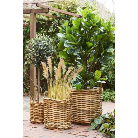 Burton House Nordic zestaw 3 koszy dekoracyjnych rattan naturalny do salonu ( Rozmiar: uniwersalny )