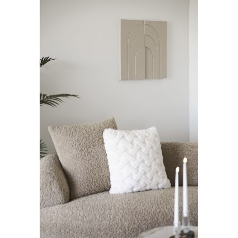 Dekoracja ścienna Ina House Nordic beżowy relief 60x60 cm do salonu nowoczesna ( Rozmiar: uniwersalny )