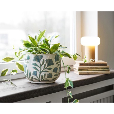 Doniczka ceramiczna Miłorząb biała do salonu House Nordic 22,5 cm ( Rozmiar: uniwersalny )