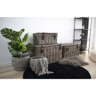 House Nordic Depok zestaw 3 koszy dekoracyjnych rattan do przechowywania koców ( Rozmiar: uniwersalny )