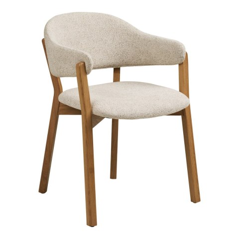 Krzesło Dunkirk skandynawskie do jadalni dębowe beżowe z podłokietnikami ( Rozmiar: uniwersalny )