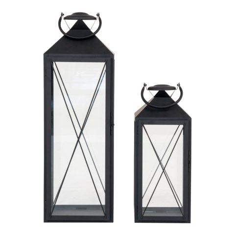 Lampion ogrodowy Casa House Nordic czarny metalowo-szklany zestaw 2 szt. ( Rozmiar: uniwersalny )